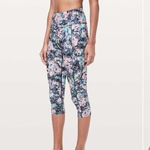 Lululemon Fast & Free Leggings Crop II *Nulux 19" Dappled Daze Multi